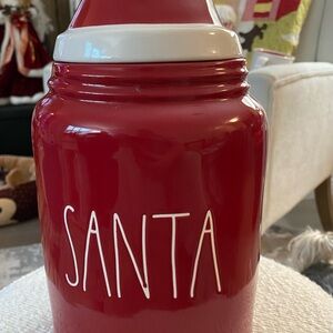 Rae Dunn Red Santa Holiday Jar